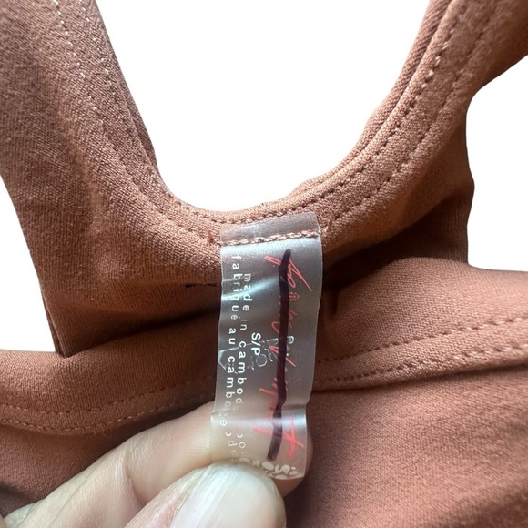 Free People Women's Never Better Runsie Shorty Racerback brown Size Small NWOT - Picture 6 of 8